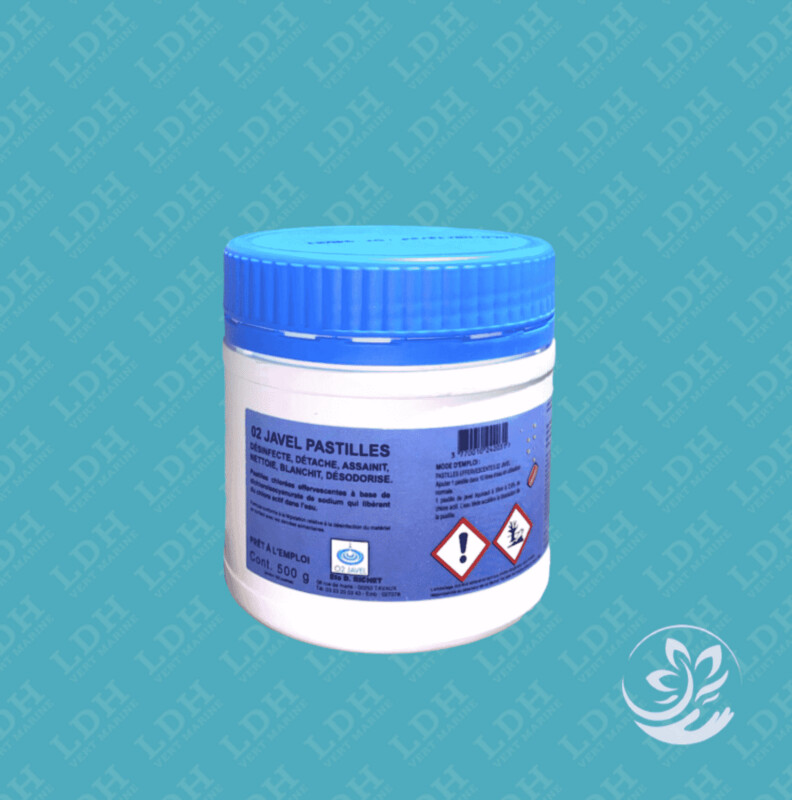 Javel en pastilles chlorées - Boîte de 500g