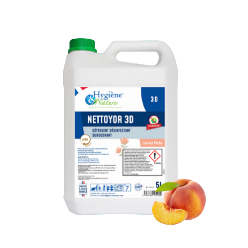 Nettoyant sols et surfaces - NETTOYOR 3D Jasmin Pêche 5L - hygiène et nature