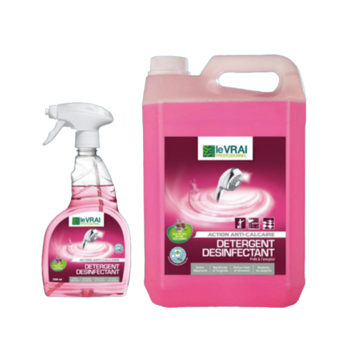 Détergent désinfectant anti-calcaire - Le vrai 750ml et 5l