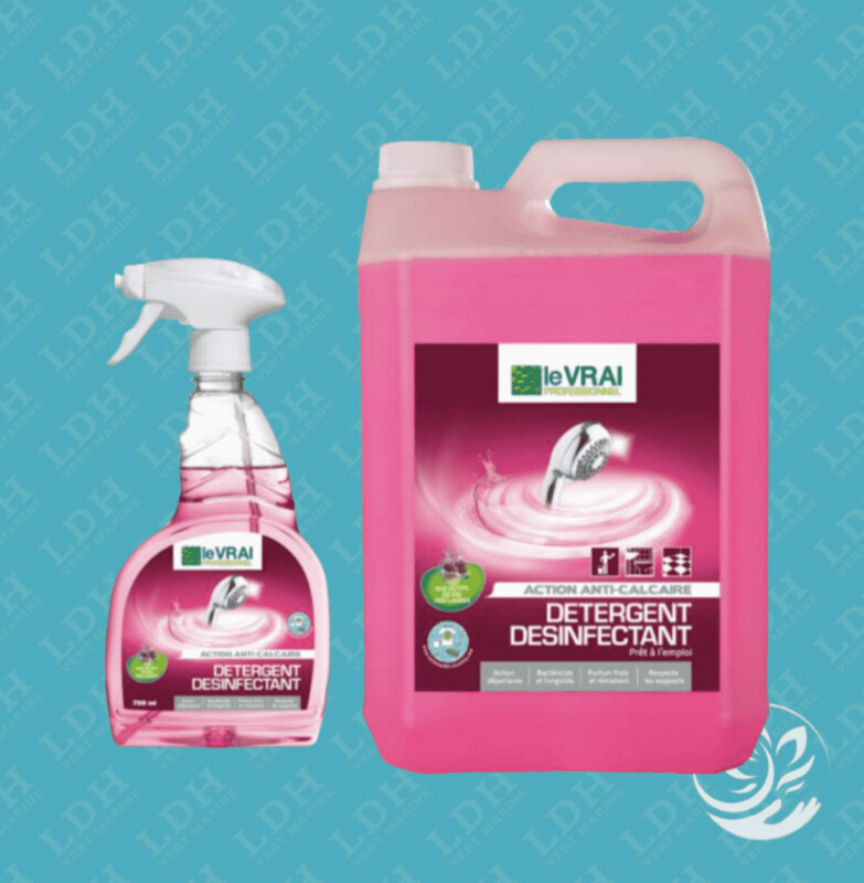 Détergent désinfectant anti-calcaire - Le vrai 750ml et 5l