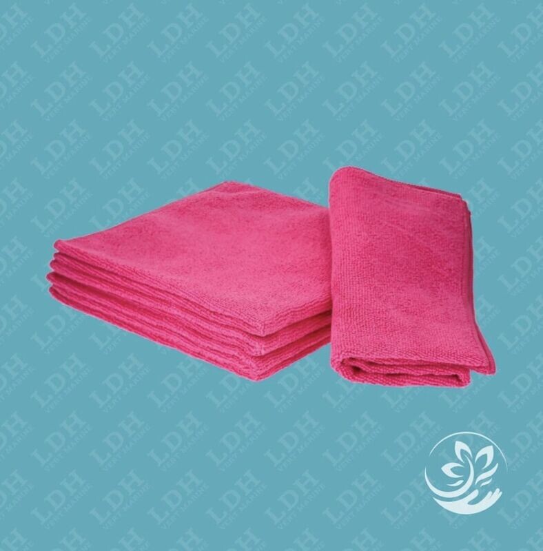 Lavettes/Chiffons microfibres Roses - 38x38 - lot de 5