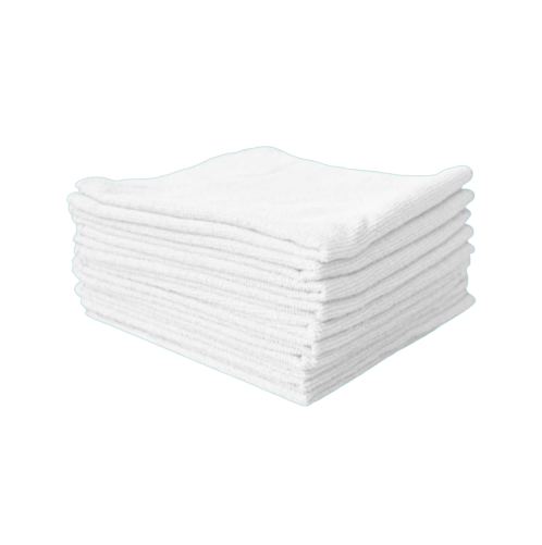 Lavettes/Chiffons microfibres Blanches - 38x38 - lot de 5
