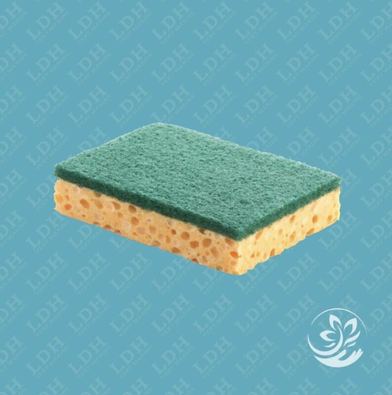 Eponge verte végétale + récurant vert - Sachet de 10 - 120x90mm