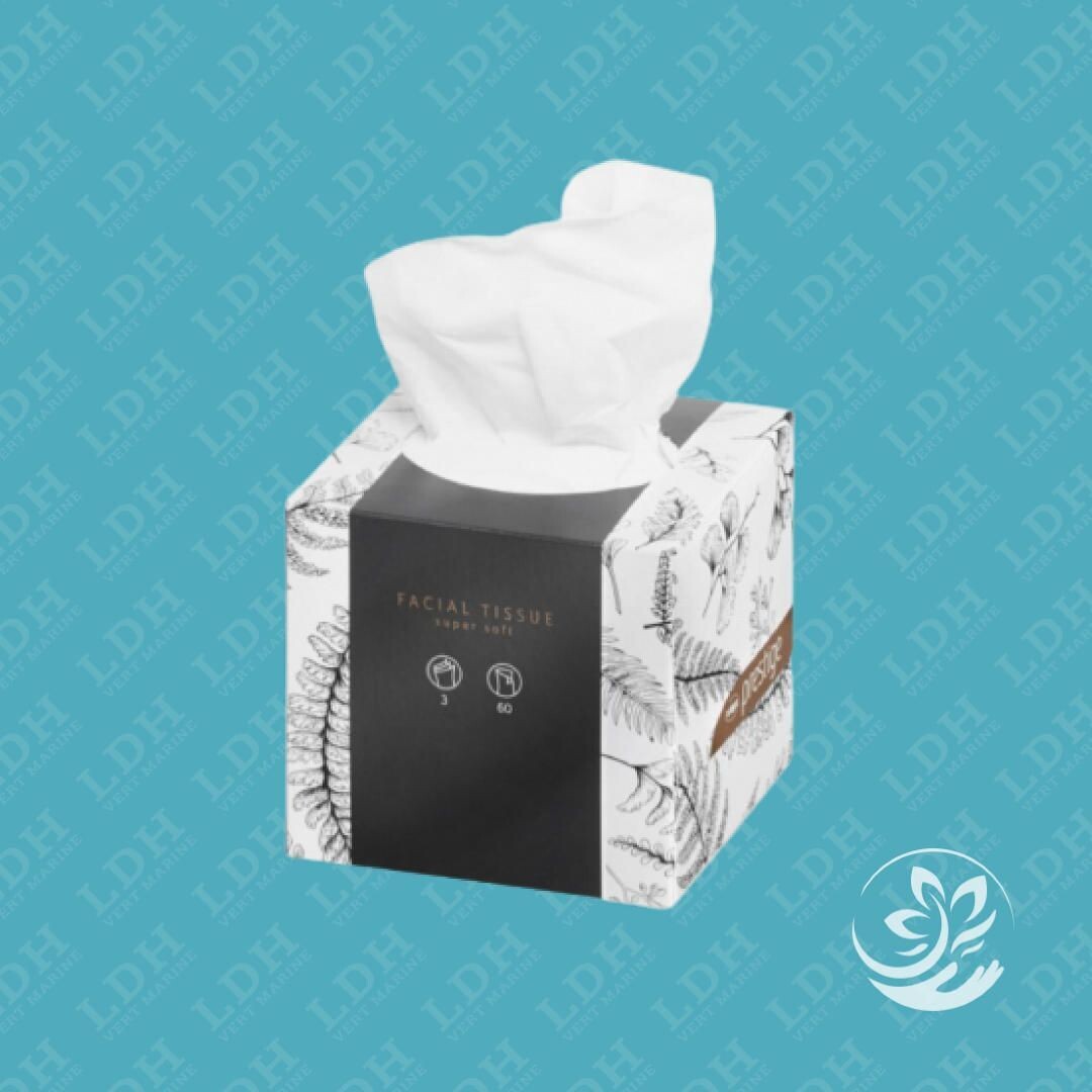 Mouchoirs boîte cube cosmétiques - 3 plis Pure Ouate