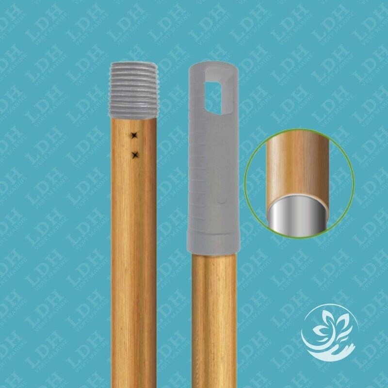 Manche acier Classic à vis 140 CM Revêtement imitation bois
