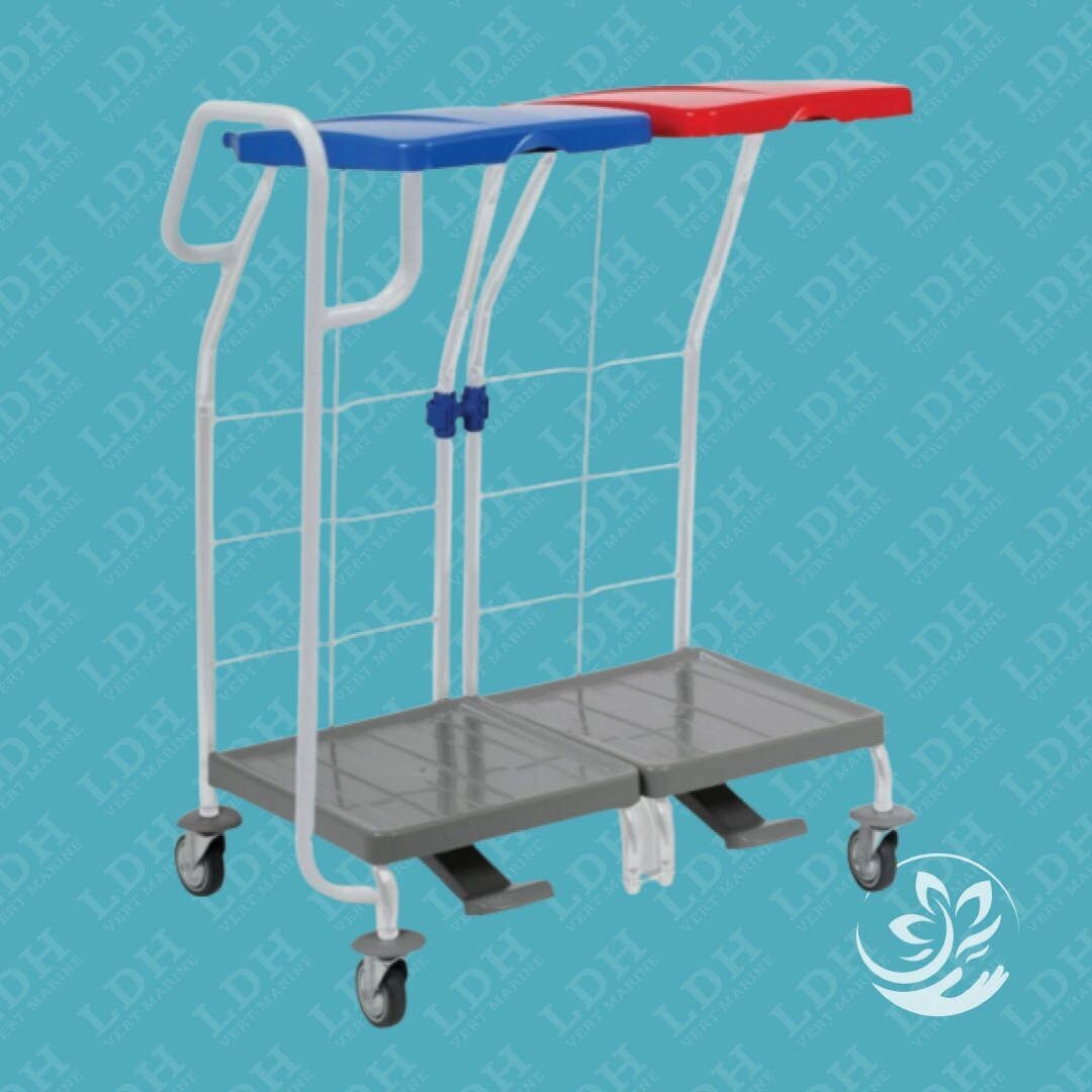 Chariot ramassage linge hotel 2 supports sacs 70 L -filmop