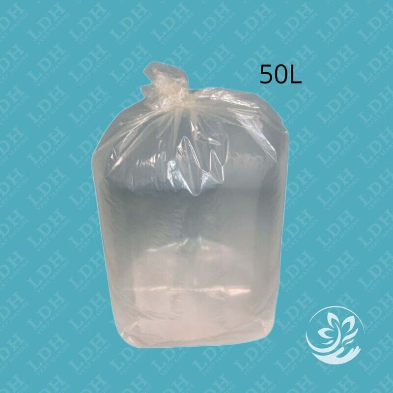 Sac poubelle 50L transparent HD - Ct. de 500 Sacs