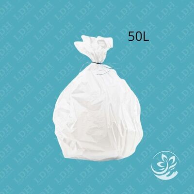 Sac poubelle 50L blanc 14/30µ BD - Ct de 500 Sacs