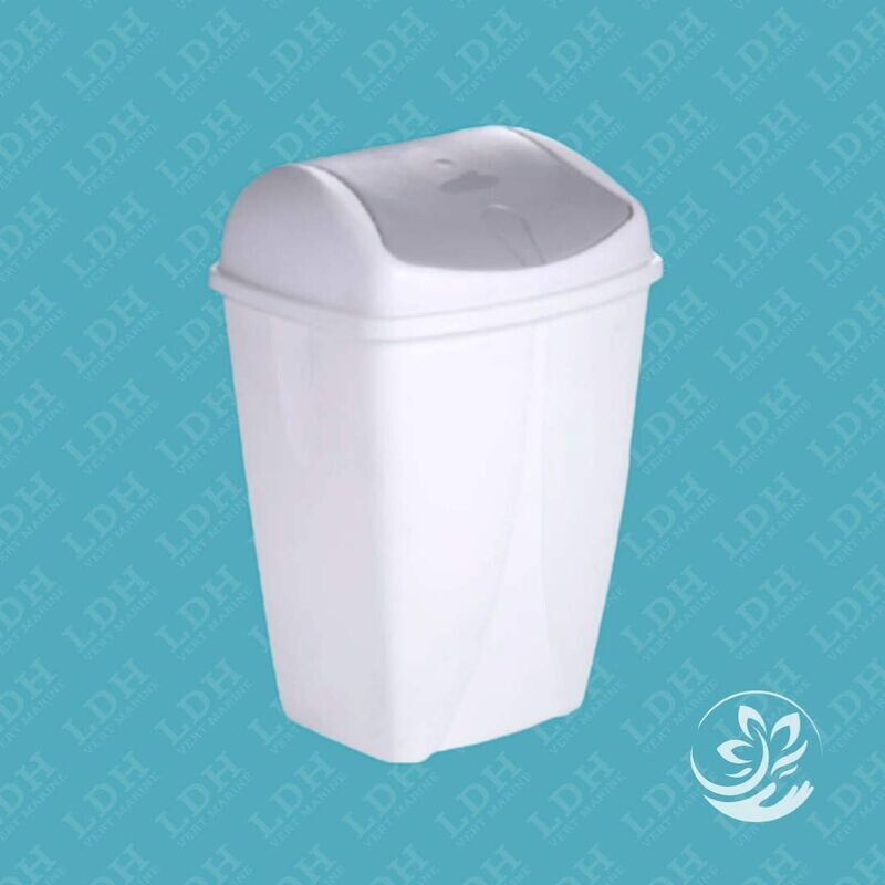 Poubelle 50L Plastique à couvercle Basculant Clap Blanc