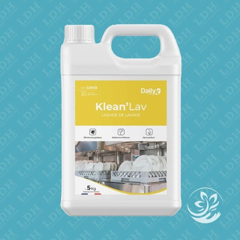 Lavage toutes eaux pour machine vaisselle 5L - KLEAN'LAV DAILYK START - Bidon 5Kg