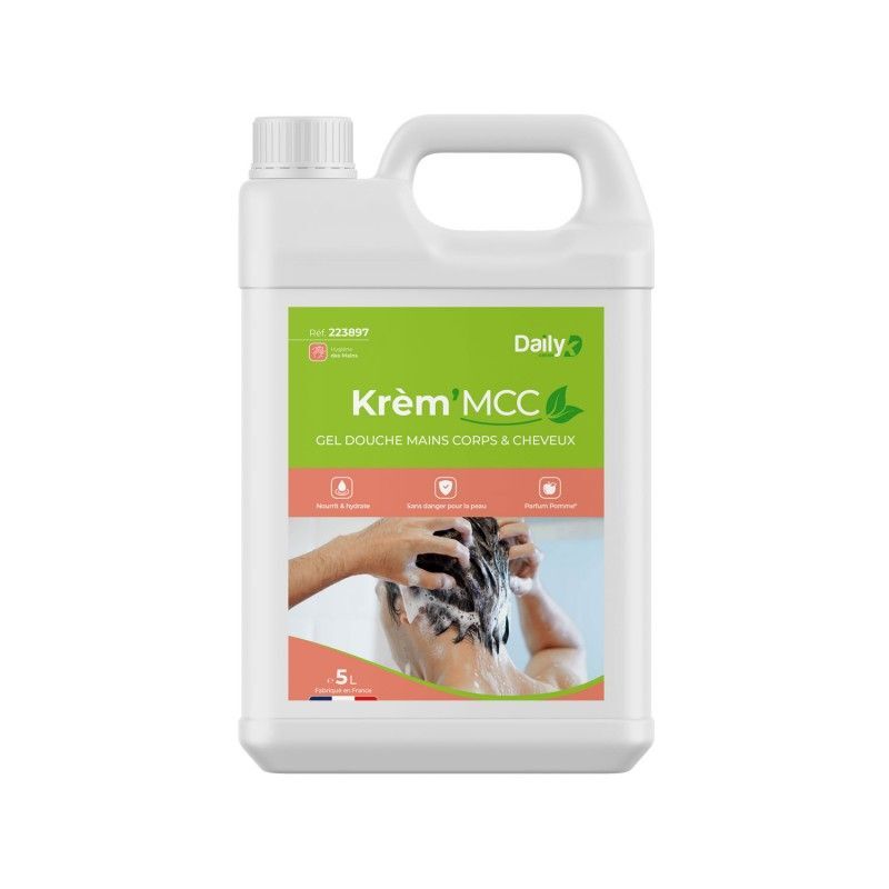 Gel douche mains corps et cheveux KREM'MCC - Bidon 5l - Daily K