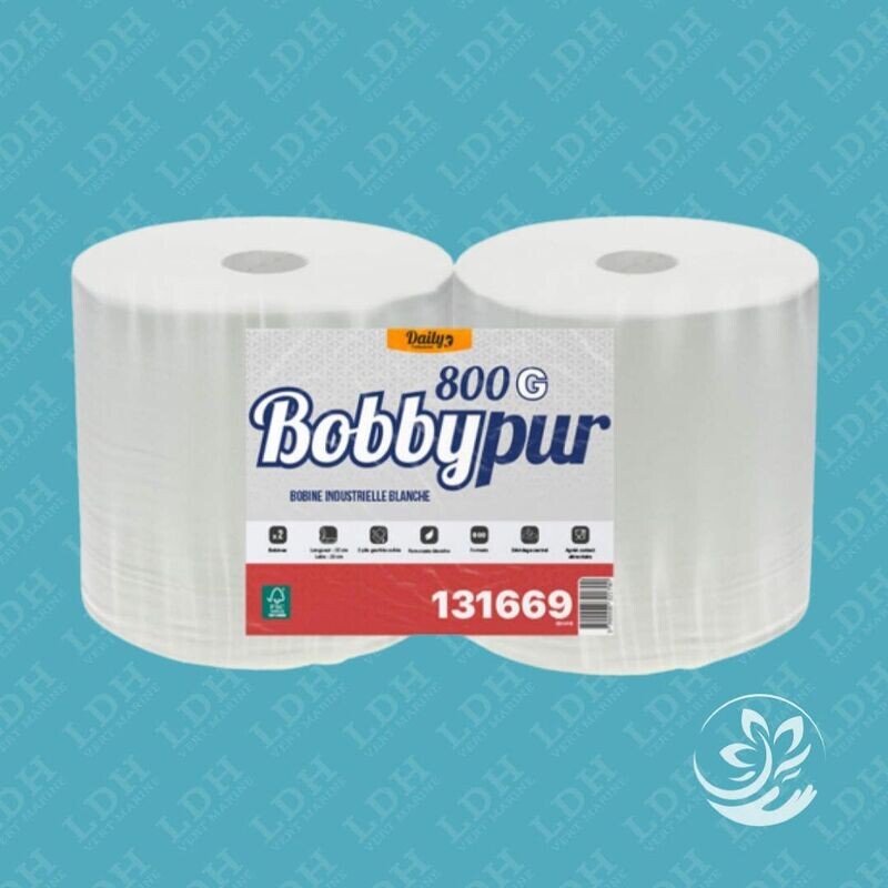 Bobine 800 formats blanc pure ouate 800 fts 23x22 - Lot de 2