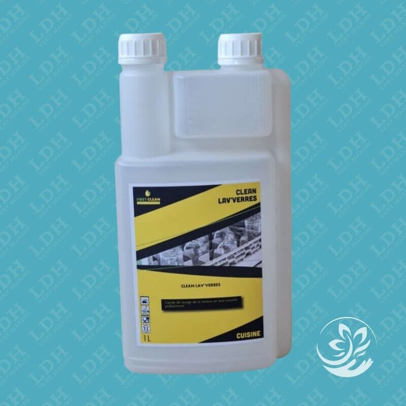 CLEAN LAV’ VERRES chloré - Flacon doseur 1L