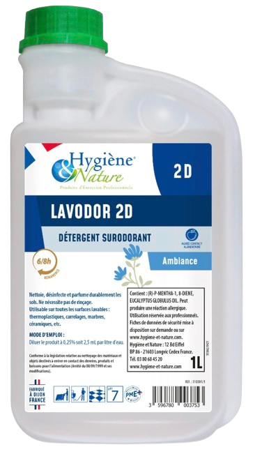 Nettoyant Sols et Surfaces 2D Parfum Ambiance – Détergent Désodorisant Professionnel – 250 Dosettes ou Flacon 1 L