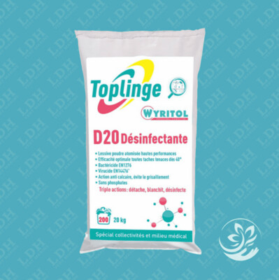 SAC 20KG LESSIVE POUDRE D20 DÉSINFECTANTE Wyritol