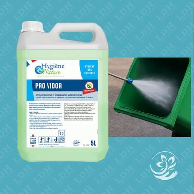 PRO VIDOR – Nettoyant Container - Détergent désinfectant professionnel bactéricide, virucide et désodorisant 5L PRO VIDOR – Nettoyant Container - Détergent désinfectant professionnel bactéricide, virucide et désodorisant 5L