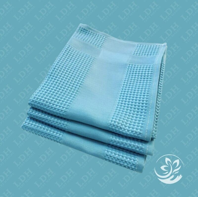 ​Torchon microfibre essuie verres/vitres - BLUE-DIAMOND - 45 cm x 70 cm Lot de 3 idéal pour la verrerie,vaisselle avec un résultat sans trace lavage 60 degrés maximum pas de javel ou d’assouplissant