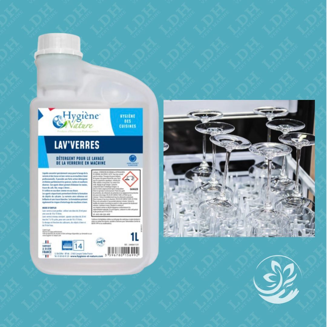 LAV’VERRES – Détergent liquide chloré lave-verres professionnel toutes eaux LAV’VERRES – Détergent liquide chloré lave-verres professionnel toutes eaux