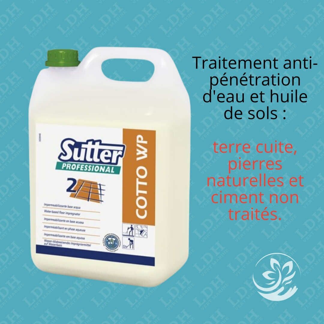 COTTO WP - 5L - IMPERMÉABILISANT POUR SOLS EN TERRES CUITES, TOMETTES, PIERRES NATURELLES COTTO WP - 5L - IMPERMÉABILISANT POUR SOLS EN TERRES CUITES, TOMETTES, PIERRES NATURELLES
