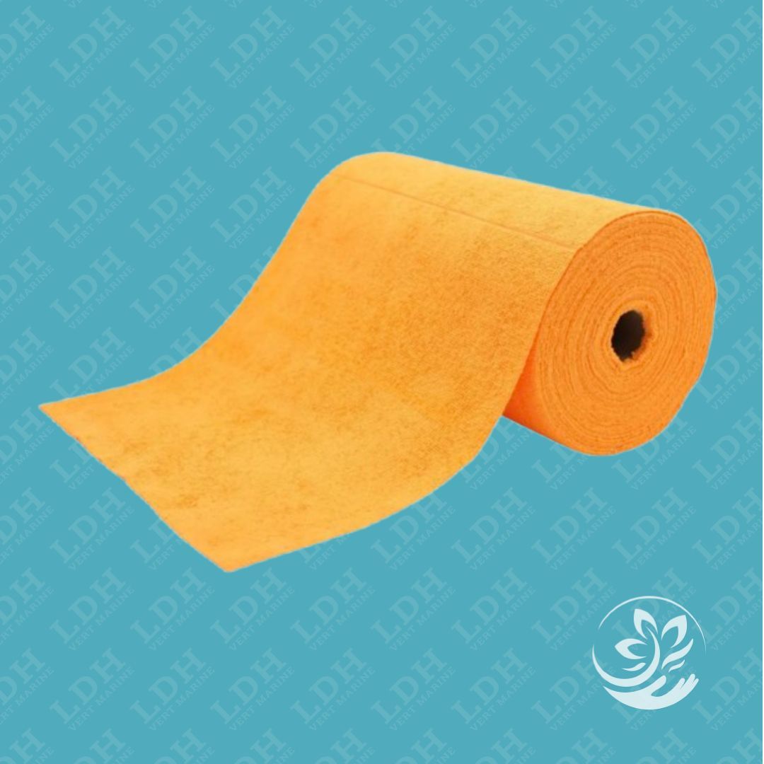 BOBINE D'ESSUYAGE MICROFIBRE  orange 75 FORMATS 30 X 30  PRÉDÉCOUPÉES 200 gr/m² qualité pro   lavage 300 fois