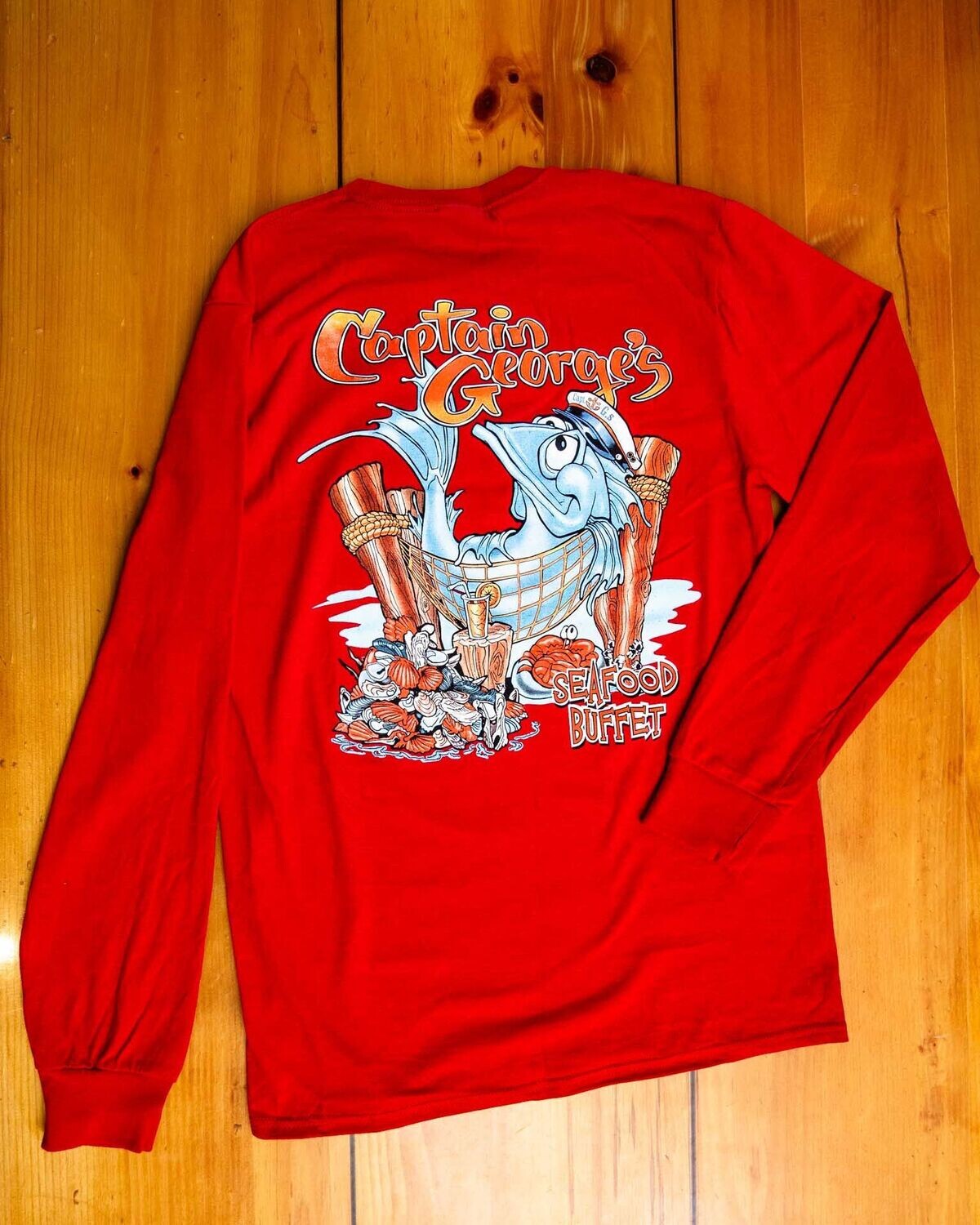 Long Sleeve Seafood Buffet Classic, Color: Red