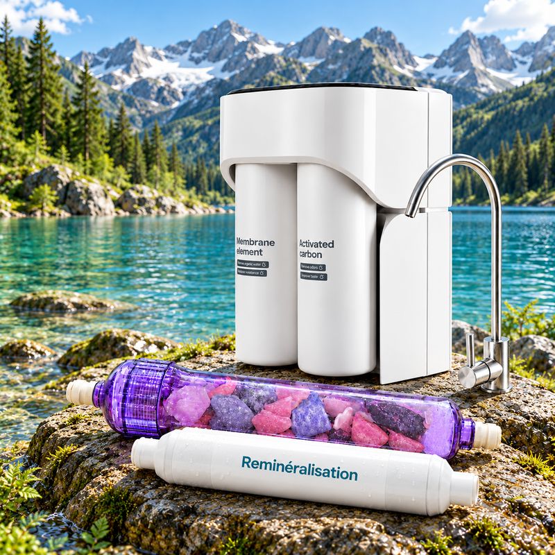 Osmoseur OSMEA 2000 - Flux direct 1,6 l/mn + Reminéralisation + AQUAVITA