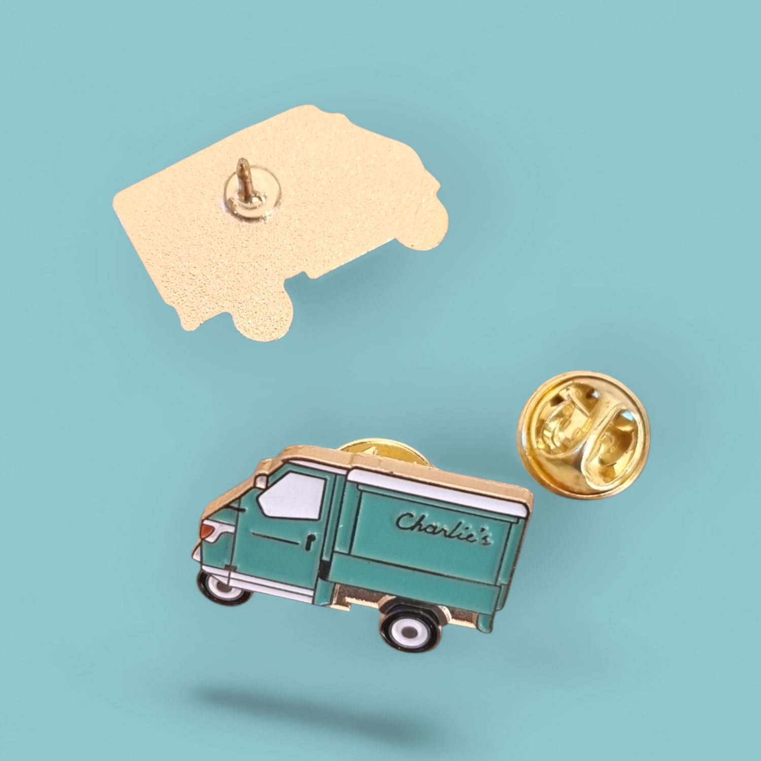 Enamel Coffee Van Pin Badge