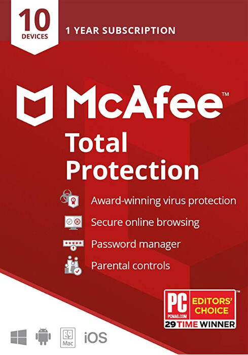 McAfee Total Protection 10 Devices 1 Year
