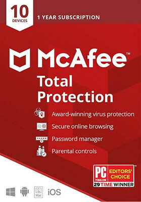 McAfee Total Protection 10 Devices 1 Year