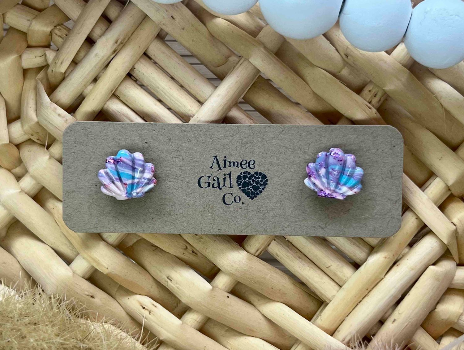 Marbled Seashell Stud