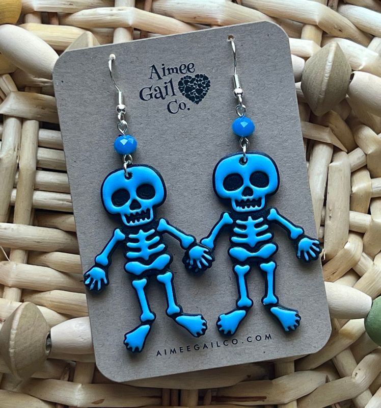 Blue Skeleton Dangle