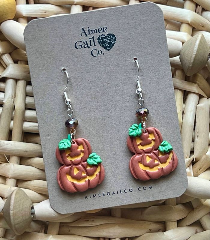 Stacked Jack-o-lantern Dangles