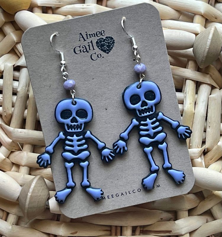Purple Skeleton Dangle