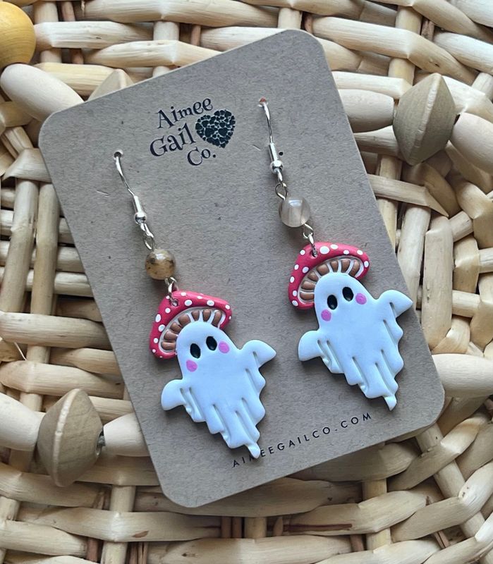 Mushroom Ghost Dangles