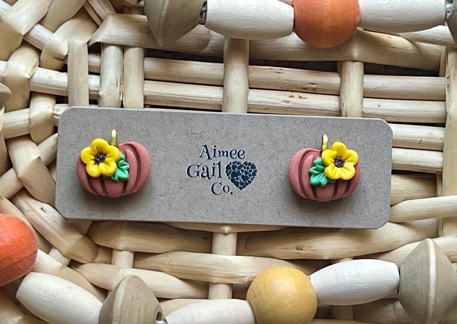 Flower Pumpkin Studs