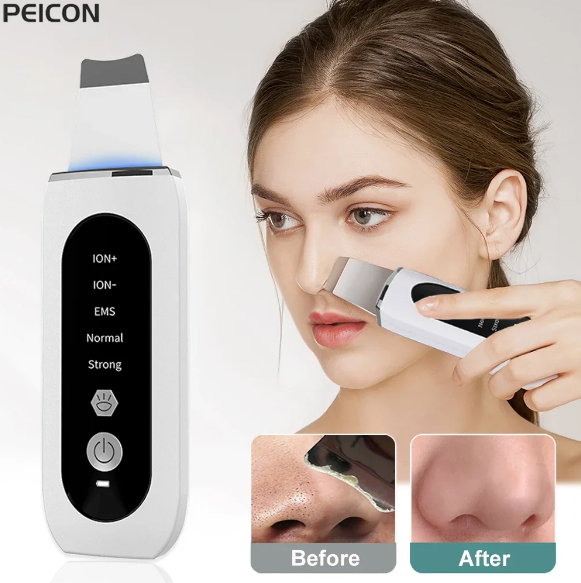 ULTRASONIC SKIN SCRUBBER STRIPPING ACNE REMOVER PROFOUND FACE CLEANING ULTRASONIC PARTICLE ANCE PORE CLEANER FACIAL DIGGING TOOL