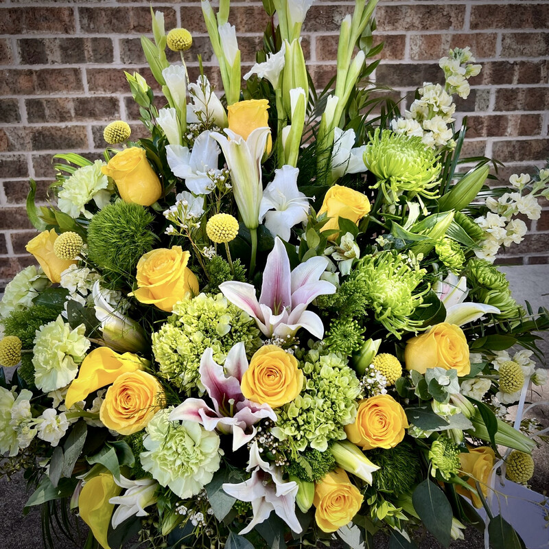 Sympathy Fan Arrangement Springtime Solace