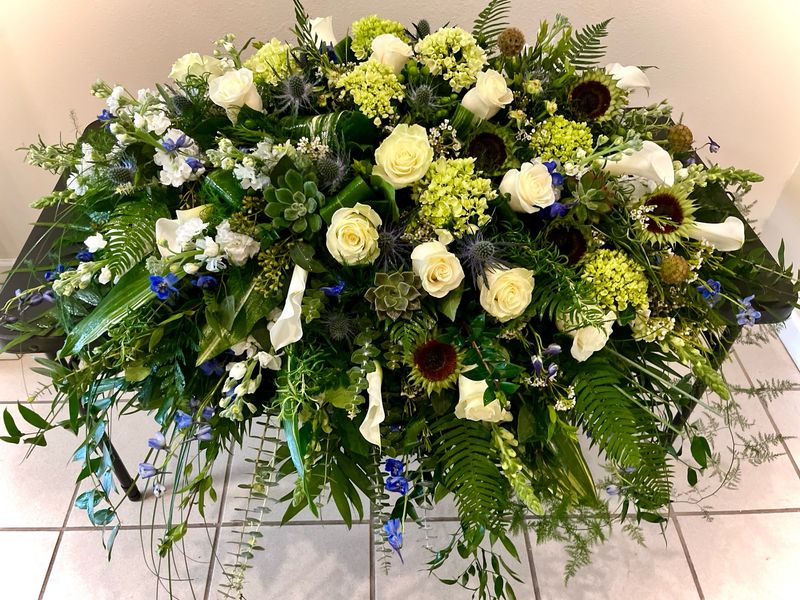 Sympathy Casket Spray Charming Garden Remembrance
