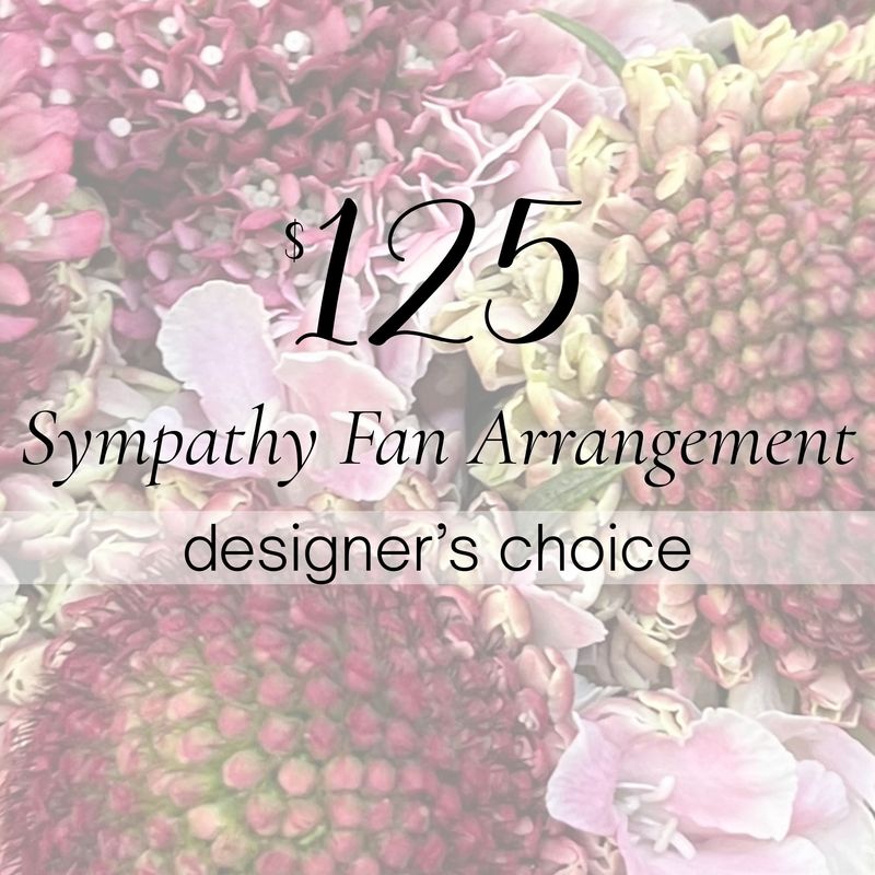 $125 Sympathy Fan Arrangement | Designer’s Choice
