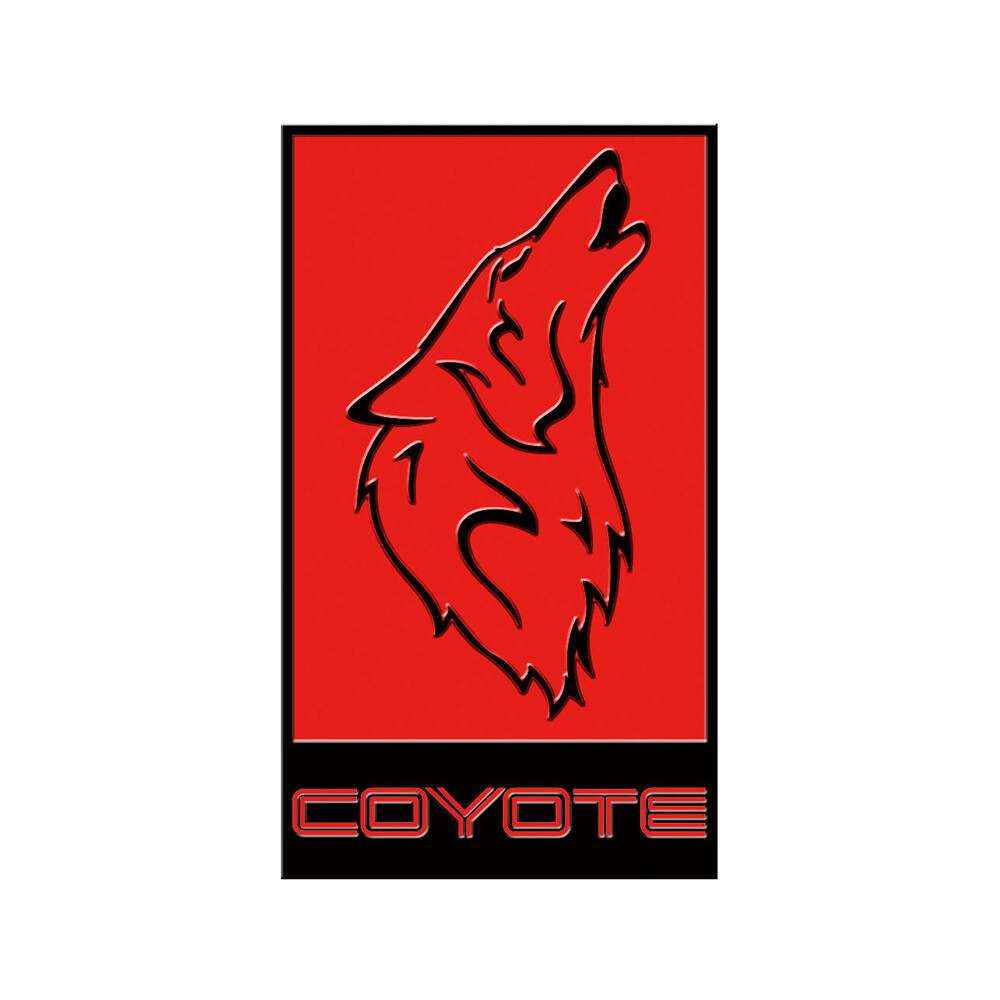 Front Grill Coyote Badge Red Emblem