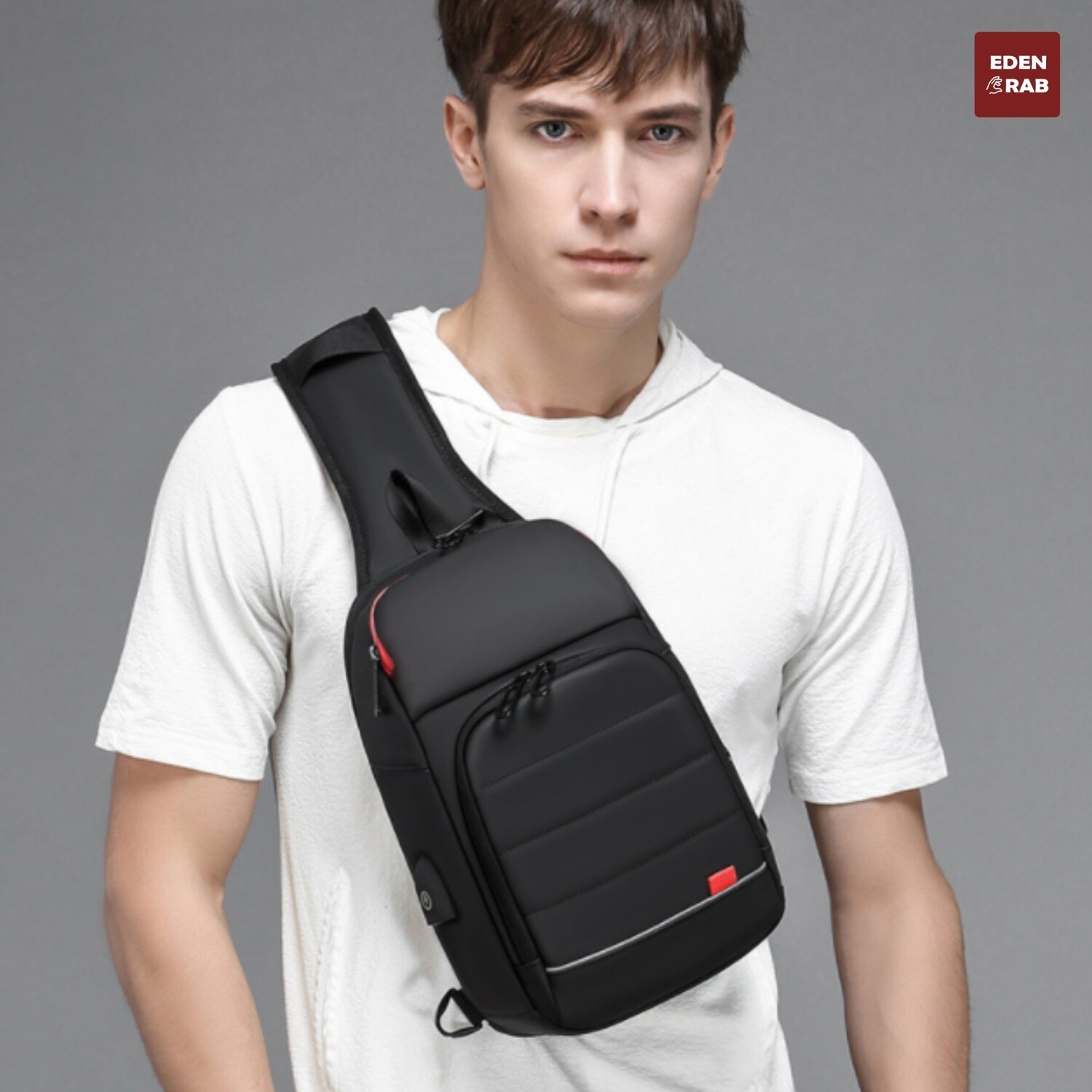 Men Sling Shoulder Bag with USB Charging Port | 2023