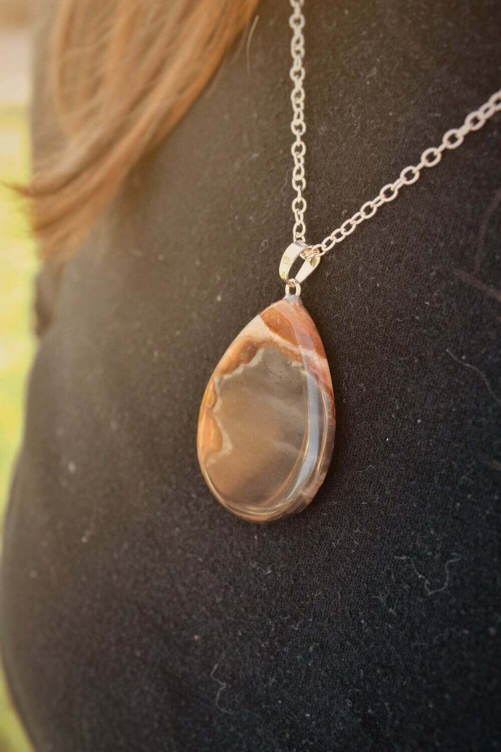 Polychrome Jasper Pendant Necklace