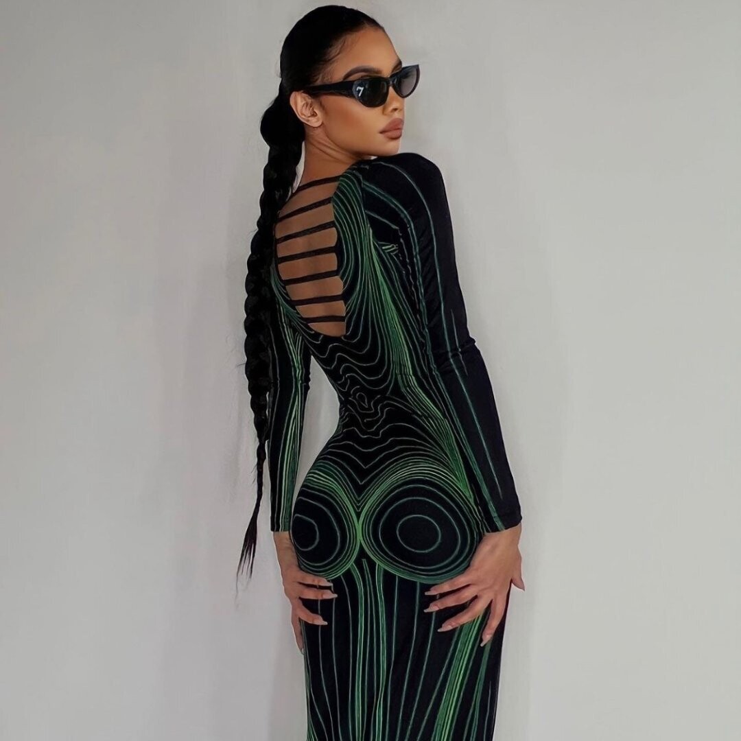 3d Print Maxi Dress