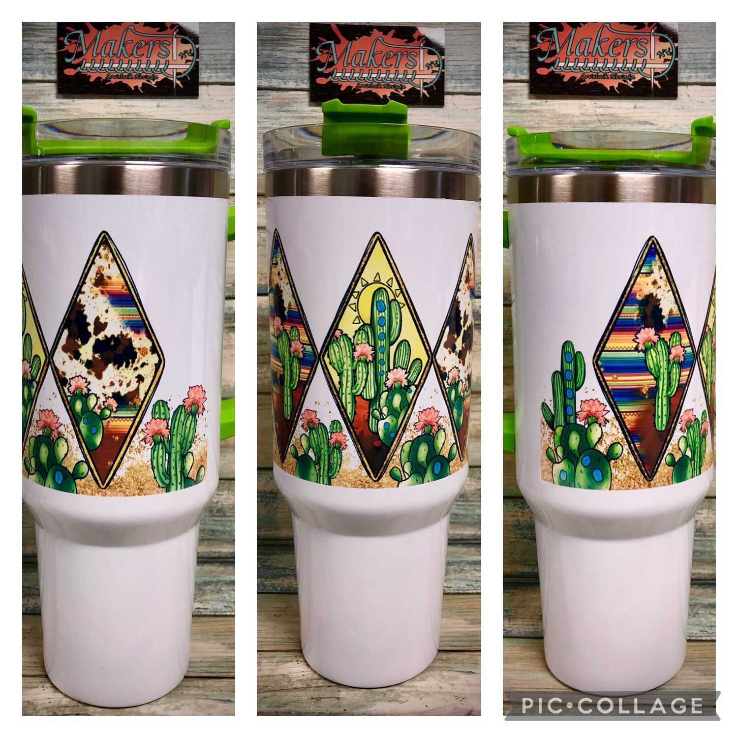 40oz Cactus Cow Print