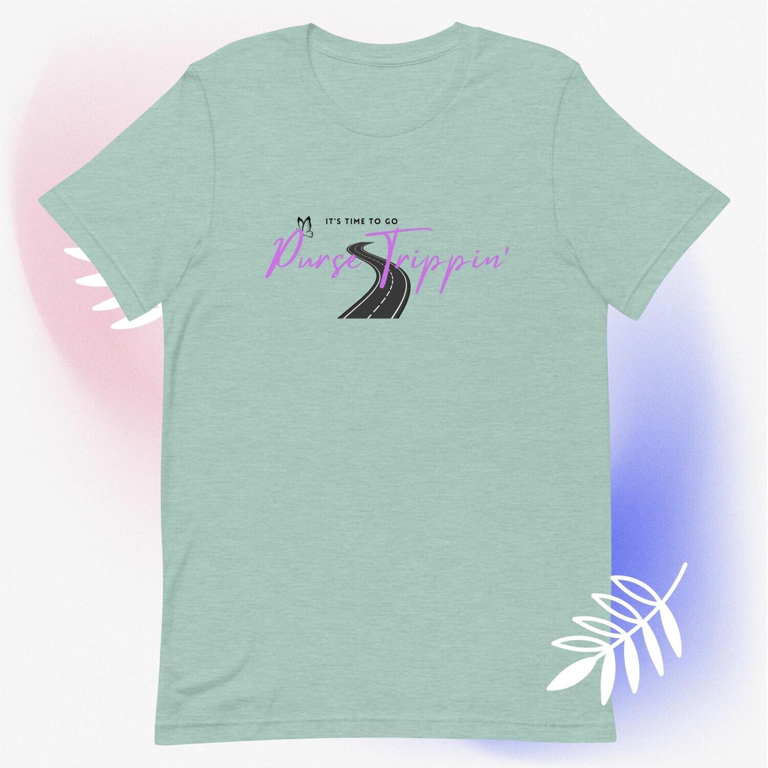 Its Time to Go Purse Trippin&#39; T-Shirt, Color: Heather Prism Dusty Blue, Size: XS