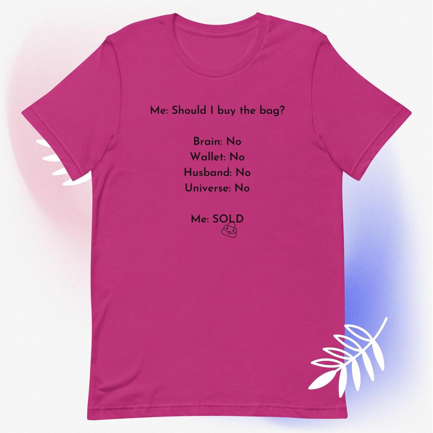 Should I Buy the Bag T-Shirt, Color: Berry, Size: S