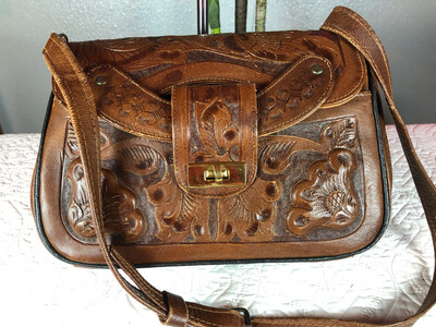 Brown Patched Leather Crossbody main image 1