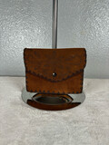 Vintage Brown Suede Embossed Pouch