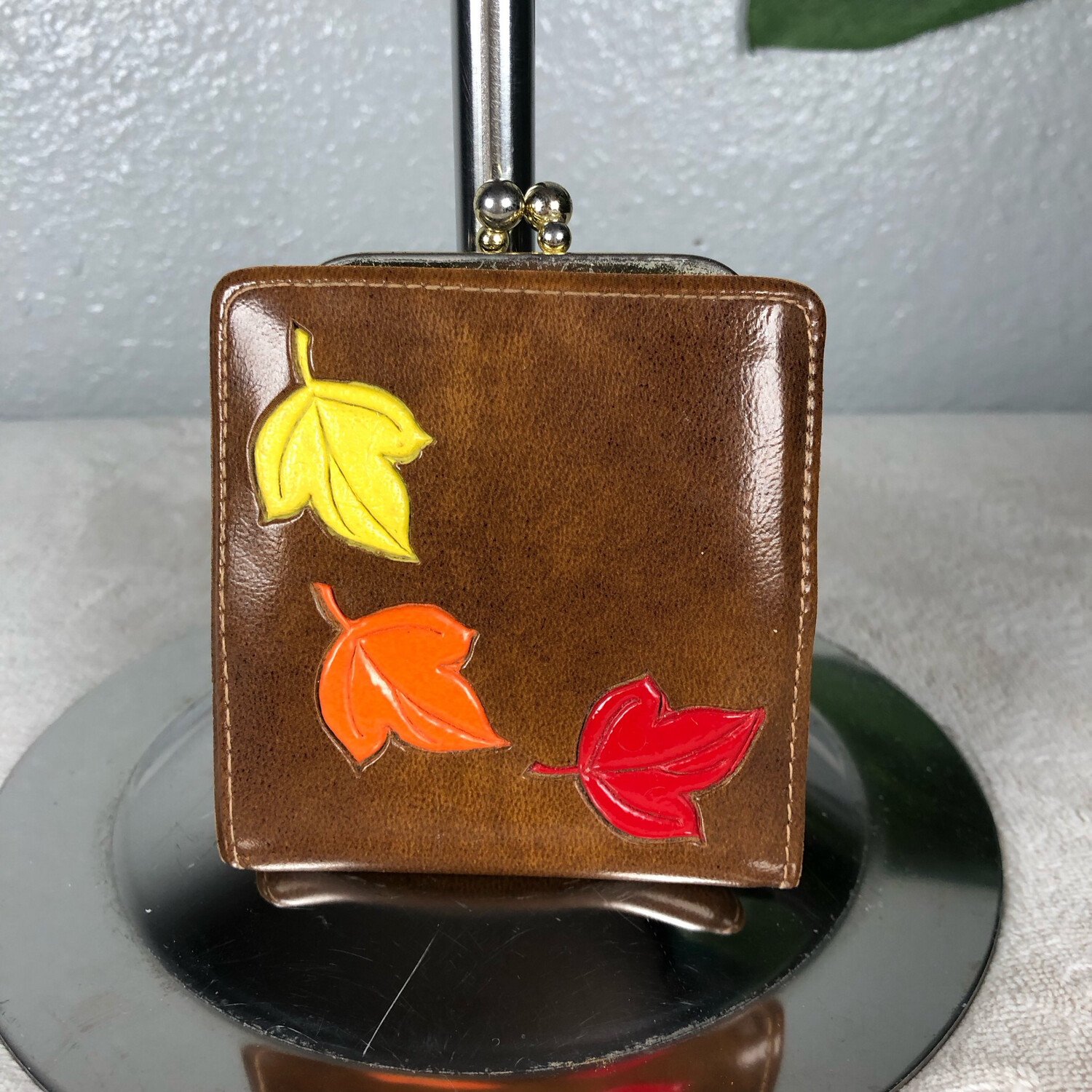 Vintage Maple Leaf Vegan Leather Wallet