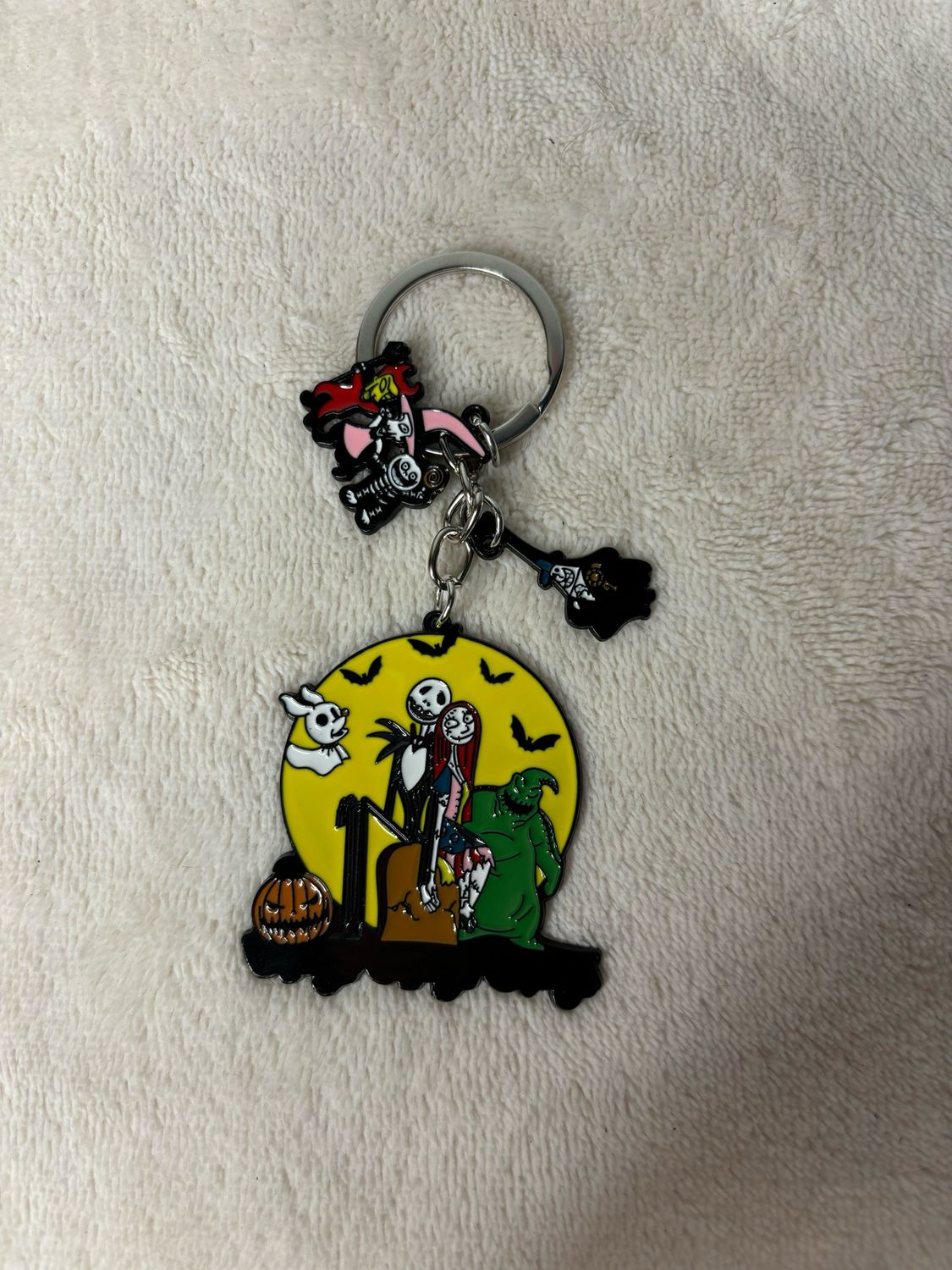 Nightmare Before Christmas Jack and Sally Moon Keychain